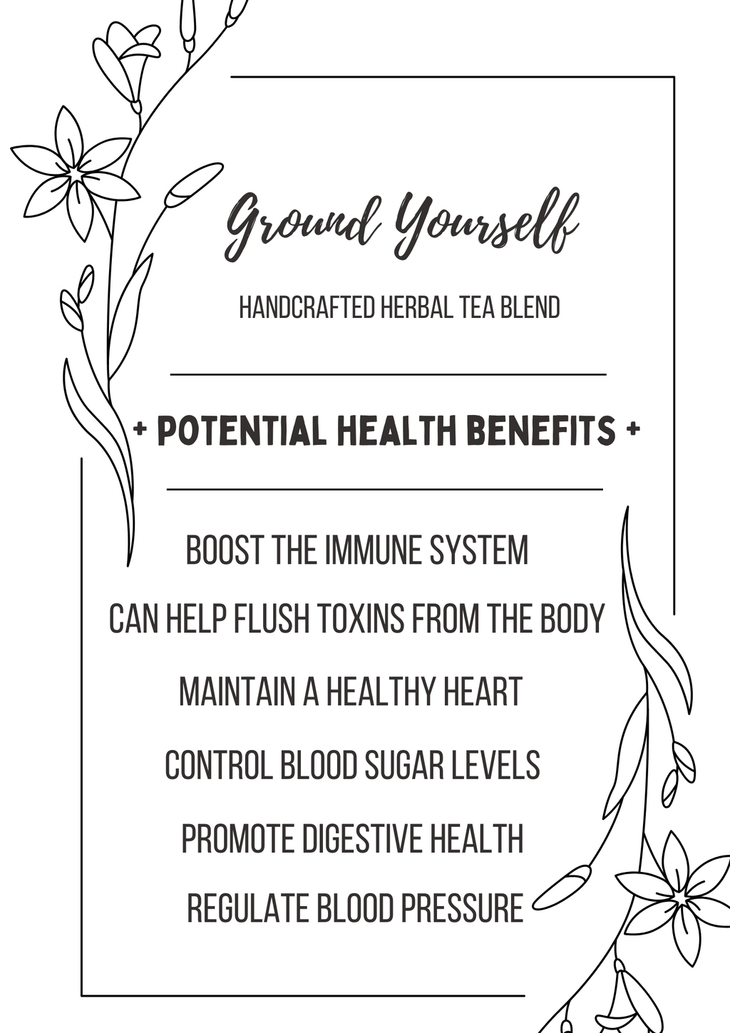 GROUND YOURSELF Handcrafted Herbal Tea Blend: Plastic Jars
