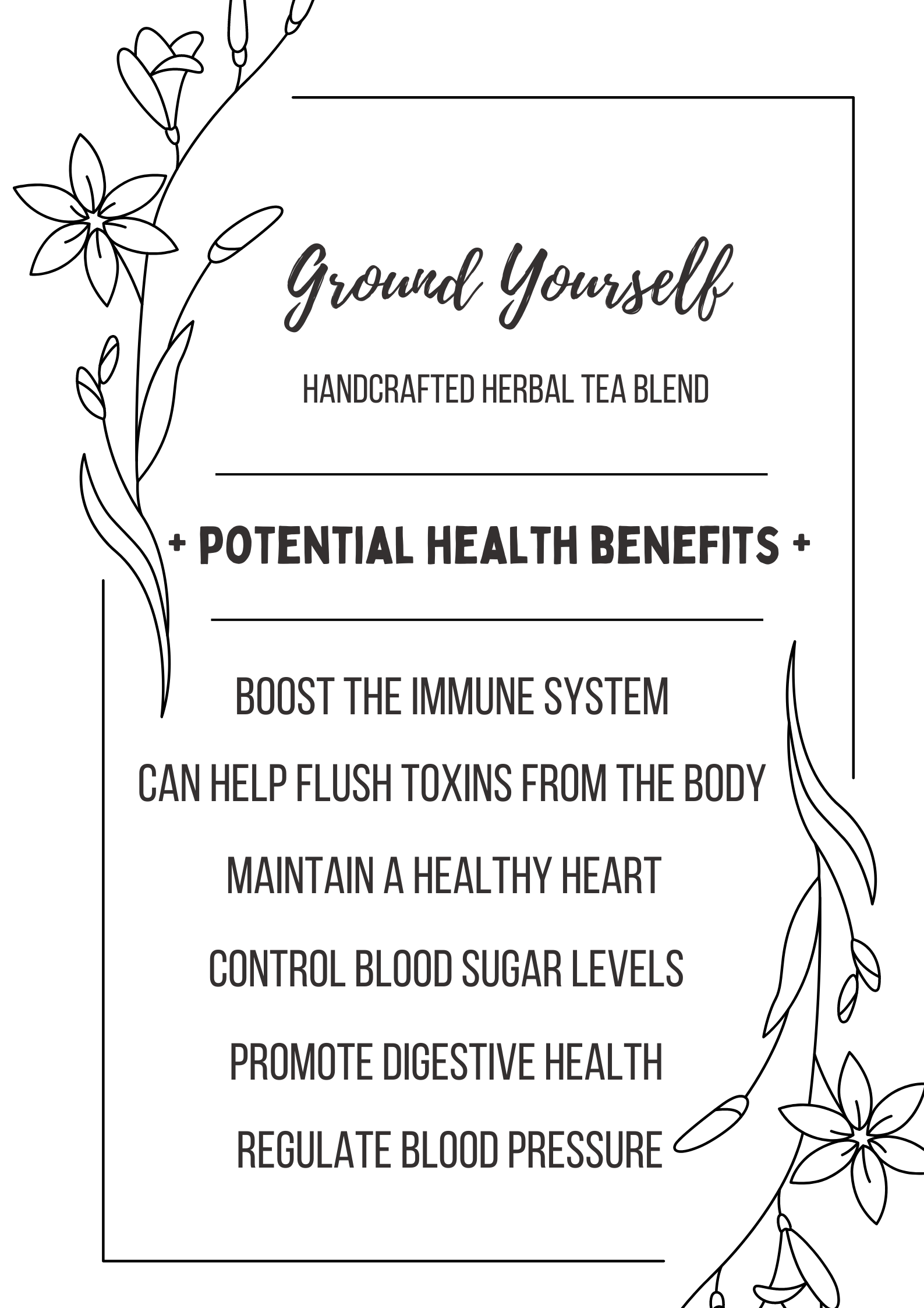 GROUND YOURSELF Handcrafted Herbal Tea Blend: Plastic Jars