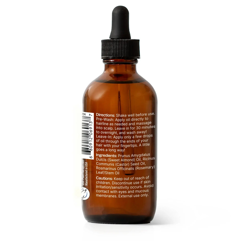 Rosemary & Castor Hair Oil 4 oz- Hair Growth & Scalp Health